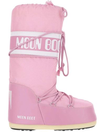 Moon Boot Iconico rosa in nylon