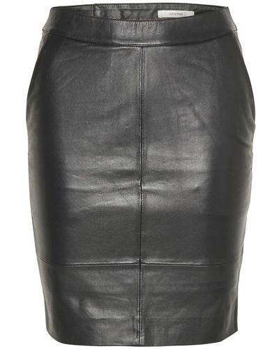 Gestuz Leather Skirts - Grey