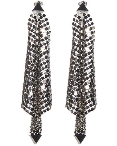 Rabanne Eleganti orecchini in argento con maglia a rete diamantata - Nero