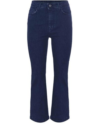 Kocca Jeans a vita alta in cotone elasticizzato - Blu