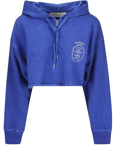 Golden Goose Journey cropped zip up hoodie - Azul