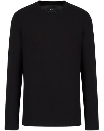 Armani Exchange Long Sleeve Tops - Black
