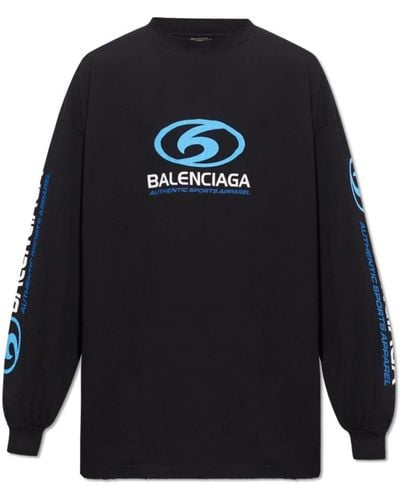 Balenciaga T-shirt mit langen ärmeln - Blau