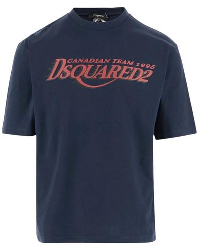 DSquared² Stylische t-shirts für männer und frauen - Blau