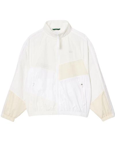 Lacoste Giacca impermeabile oversize a patchwork - Bianco