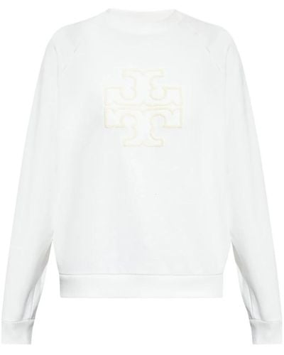 Tory Burch Baumwoll-Sweatshirt mit Logo - Weiß