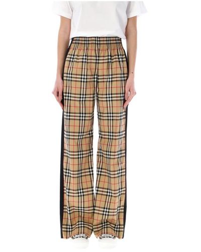 Burberry Wide Trousers - Natural