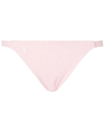 Ralph Lauren Bikini rosa con logo ricamato