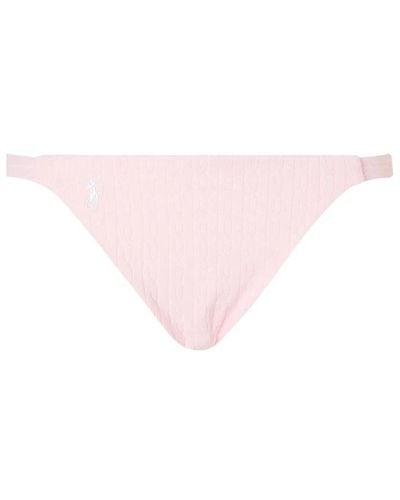 Ralph Lauren Es strand-bikini mit gesticktem logo - Pink