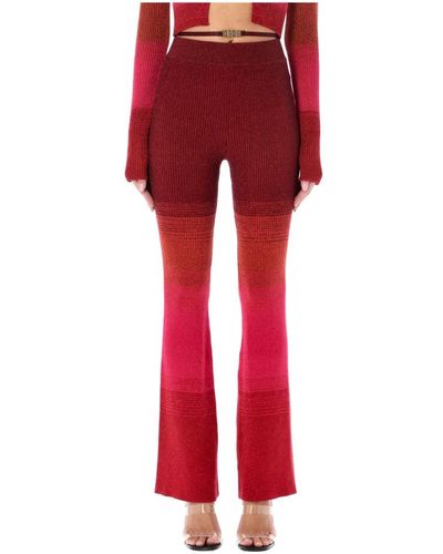 Gcds Pantaloni maglia lurex degrad - Rosso