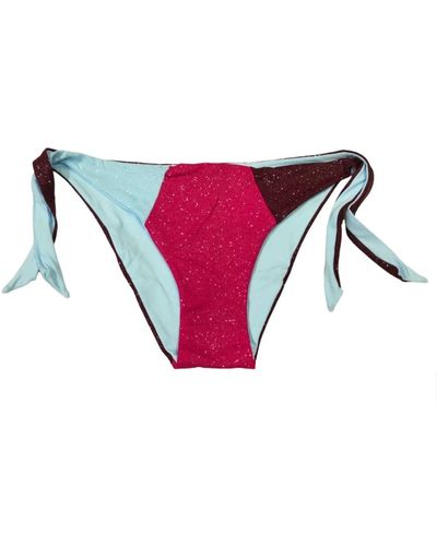 Twin Set Farbblock lurex bikini unterteile - Rot