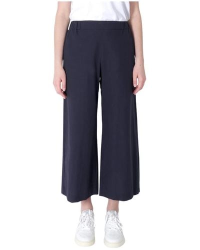 Ottod'Ame Pantalones anchos de algodón de verano - Azul