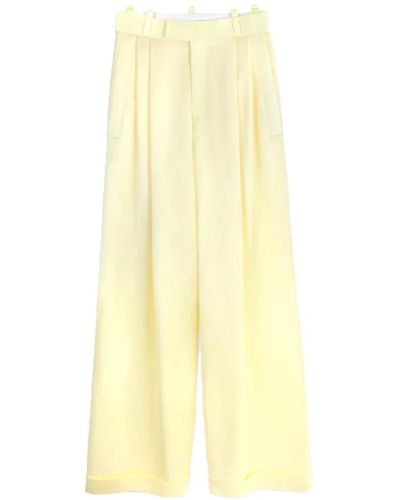 Margaux Lonnberg Pantalones amarillos de talle alto pierna recta