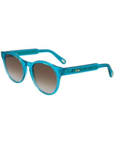 Chloé Blaue transparente sonnenbrille braune verlaufslinse