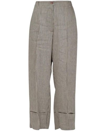 Alysi Cropped Trousers - Grey