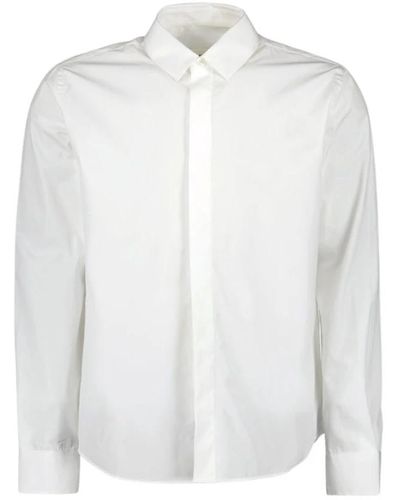 Ami Paris Camicia bianca in cotone con logo - Bianco