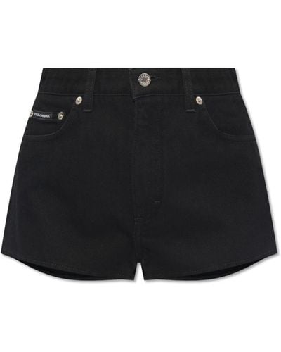 Dolce & Gabbana High-waist denim shorts - Schwarz
