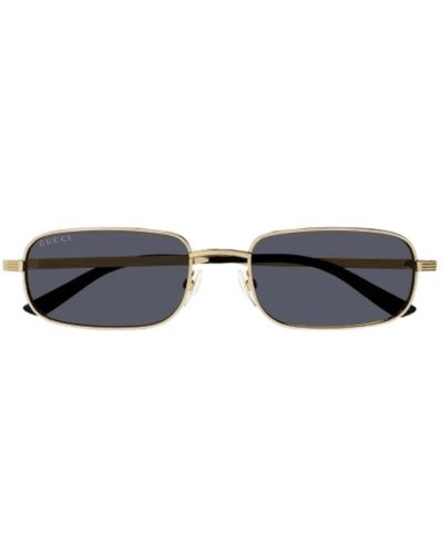 Gucci Gold graue rechteckige sonnenbrille - Gelb