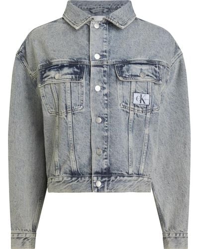 Calvin Klein Vintage oversized denim jacket - Gris
