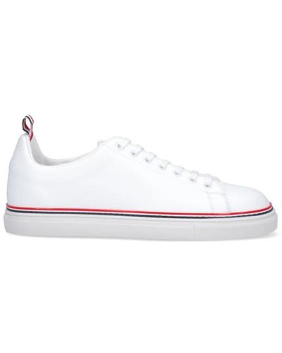 Thom Browne Sneakers dettaglio tricolore in pelle bianca - Bianco