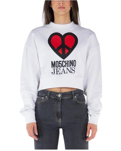 Moschino Crop crewneck sweatshirt - Weiß