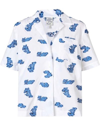 Baum und Pferdgarten Boxy short-sleeve shirt mit notched lapel - Blau