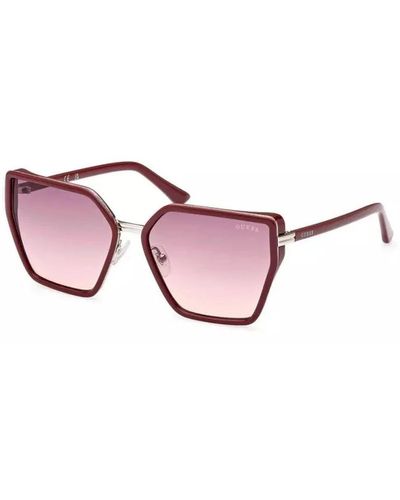 Guess Hexagonale sonnenbrille mit kontrastierenden details - Pink