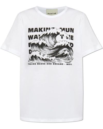 Munthe Bedrucktes t-shirt - Weiß