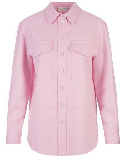 Alexander McQueen Rosa grain de poudre hemd - Pink