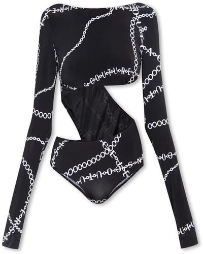 Versace Bodysuit con logo - Nero