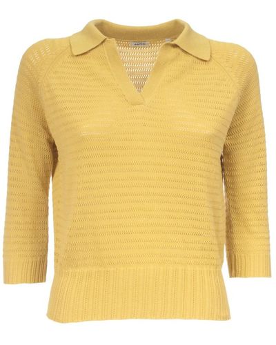 Aspesi Knitwear > v-neck knitwear - Jaune