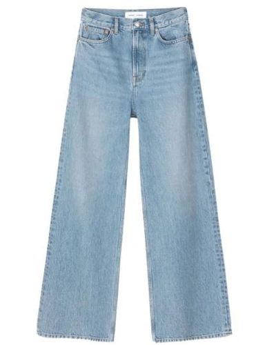 Samsøe & Samsøe Cropped High Waist Wide Leg Jeans - Blau