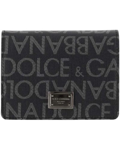 Dolce & Gabbana Geldbörse aus canvas und leder mit monogramm-print - Schwarz