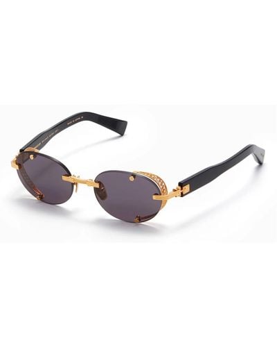 Balmain Auffällige randlose ovale sonnenbrille - Schwarz