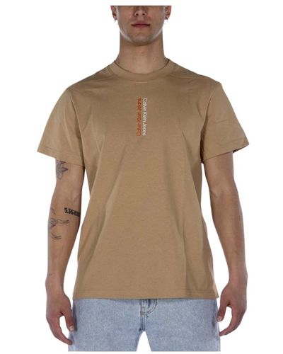 Calvin Klein T-shirt mirror logo t-stück ab0 - Braun
