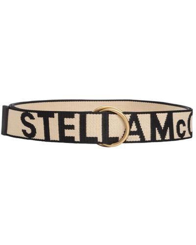Stella McCartney Logo gürtel mit verstellbarem verschluss - Natur