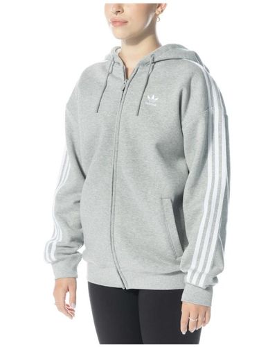 adidas Clics 3-stripes full-zip hoodie - Grigio
