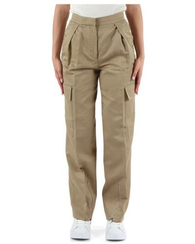 Calvin Klein Straight Trousers - Natural