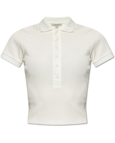 AllSaints Geripptes Poloshirt 'Hallie' - Weiß
