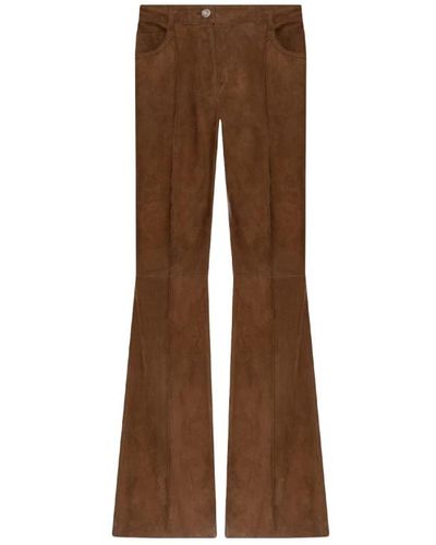 Ferragamo Leather trousers - Marrone