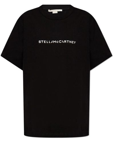 Stella McCartney T-shirt mit logo - Schwarz