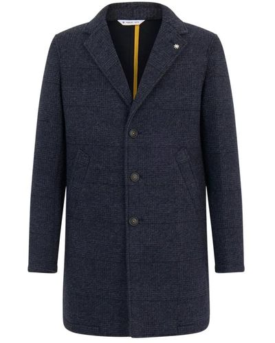 Manuel Ritz Single-Breasted Coats - Blue