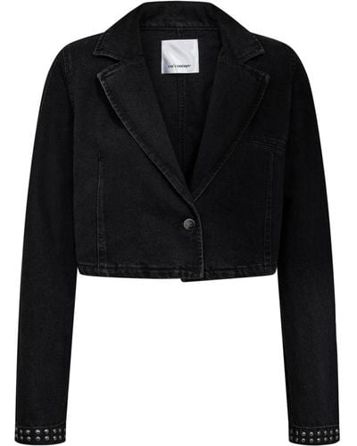 co'couture Stud crop blazer chaqueta - Negro