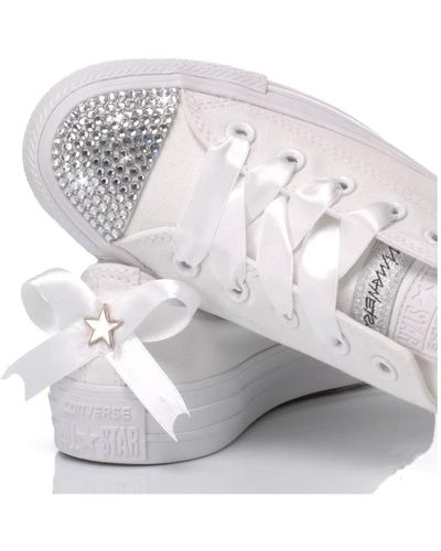 Converse Handgefertigte weiße sneakers für frauen - Mettallic