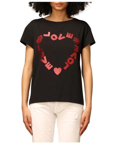 Moschino T-shirt mit herzdruck - Schwarz