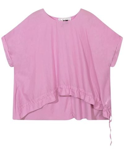 10Days Bluse mit kurzen ärmeln und lockerer passform - Lila