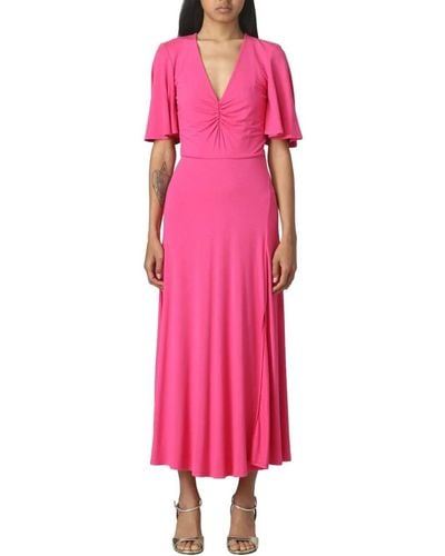 Patrizia Pepe Elegantes Fuchsia Langes Kleid - Pink