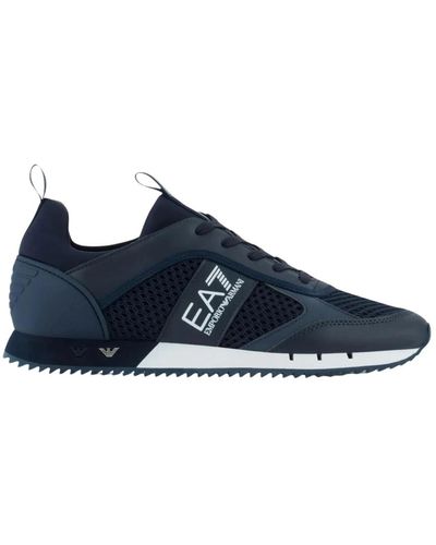 EA7 Atmungsaktive stoff sneakers - Blau