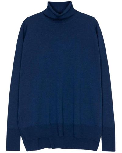 John Smedley Maglione in lana merino a vestibilità ampia - Blu