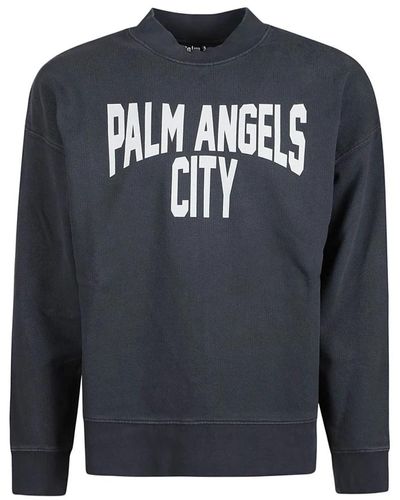 Palm Angels Pa city washed cotton sweatshirt - Nero